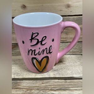 Be Mine Heart Mug Pink Gold Valentine’s Day Love Gift Large Ceramic Coffee Cup